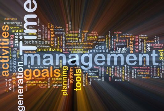 time management goals in a cloud concept